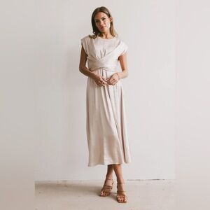 böhme ROSALIND MIDI DRESS IN CHAMPAGNE *never worn*